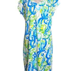 Lilly Pulitzer Hayley Resort White Crystal Coast French Terry Dress Size L